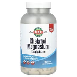 KAL, Chelated Magnesium Bisglycinate, 180 Tablets specs - Top 5 Magnesium Glycinate for Sleep