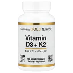 California Gold Nutrition, Vitamin D3 + K2 MK-7, 180 Capsules specs - Top 5 Vitamin D3 + K2 Supplements