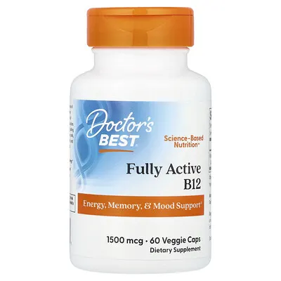 Doctor's Best, Fully Active B12, 1,500 mcg, 60 Veggie Caps — מקום 5 בB12 מתילקובלאמין לטבעונים