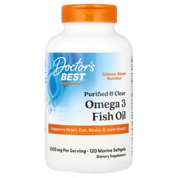 Doctor's Best, Purified & Clear Omega 3 Fish Oil, 120 Marine Softgels specs - Top 5 High-EPA Fish Oil