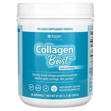 Jigsaw Health, Collagen Boost, Unflavored, 21 oz (595 g) — מקום 5 בפפטידי קולגן למפרקים