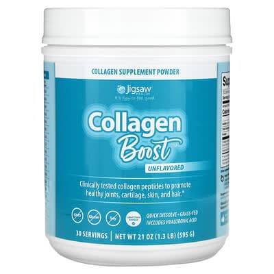 Jigsaw Health, Collagen Boost, Unflavored, 21 oz (595 g) - Ranked #4 Collagen Peptides for Joints