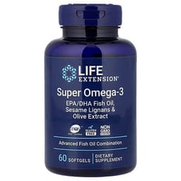 Life Extension, Super Omega-3, EPA/DHA Fish Oil, Sesame Lignans & Olive Extract, 60 Softgels specs - Top 5 High-EPA Fish Oil