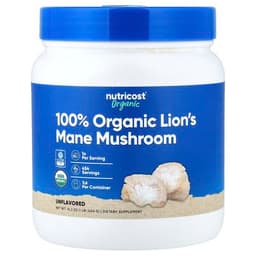 Nutricost, Organic Lion's Mane Mushroom, Unflavored, 1 lb (454 g) specs - Top 5 Lion's Mane for Focus and Memory
