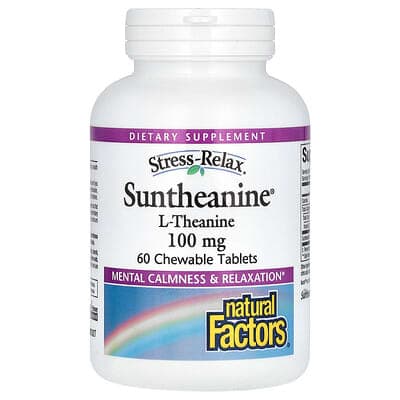 Natural Factors, Stress-Relax, Suntheanine L-Theanine, 100 mg - Ranked #3 L-Theanine for Calm Focus