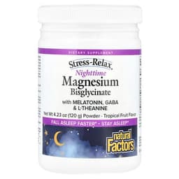 Natural Factors, Stress-Relax, Nighttime Magnesium Bisglycinate specs - Top 5 Magnesium Glycinate for Sleep