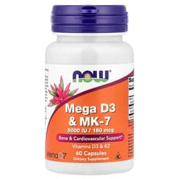 NOW Foods, Mega D3 & MK-7, 60 Capsules specs - Top 5 Vitamin D3 + K2 Supplements