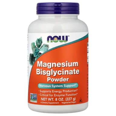 NOW Foods, Magnesium Bisglycinate Powder, 8 oz (227 g) — מקום 3 במגנזיום גליצינאט לשינה