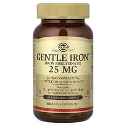 Solgar, Gentle Iron, 25 mg, 180 Capsules specs - Top 5 Gentle Iron Supplements