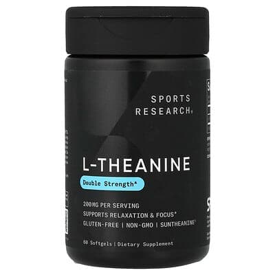 Sports Research, L-Theanine, 200 mg, 60 Softgels - Ranked #2 L-Theanine for Calm Focus