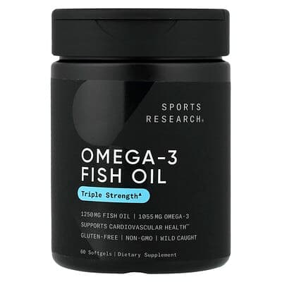 Sports Research, Omega-3 Fish Oil, 60 Softgels - Ranked #1 High-EPA Fish Oil