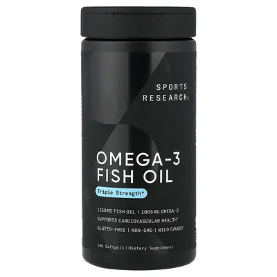 Sports Research, Omega-3 Fish Oil, Triple Strength, 180 Softgels