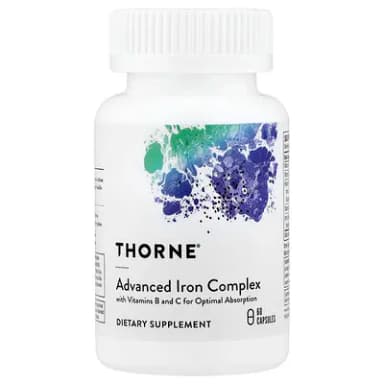 Thorne, Advanced Iron Complex, 60 Capsules — מקום 5 בתוספי ברזל עדינים