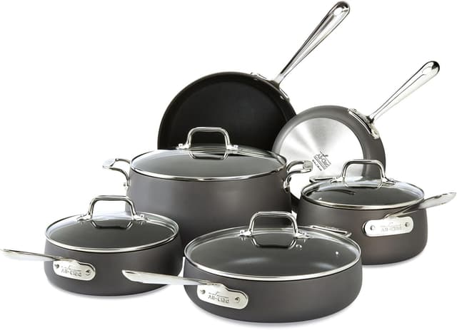 All-Clad HA1 Hard Anodized Nonstick Set - Ranked #1 Nonstick Cookware Sets
