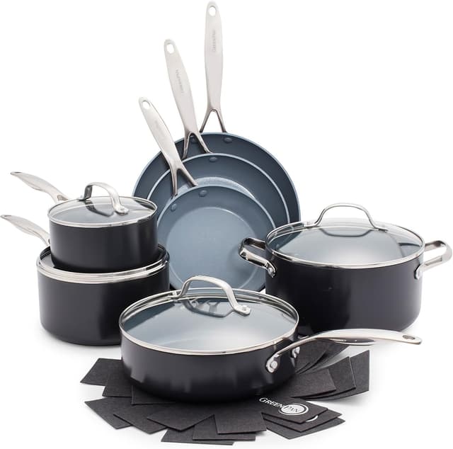 GreenPan Valencia Pro Ceramic Nonstick Set - Ranked #3 Nonstick Cookware Sets
