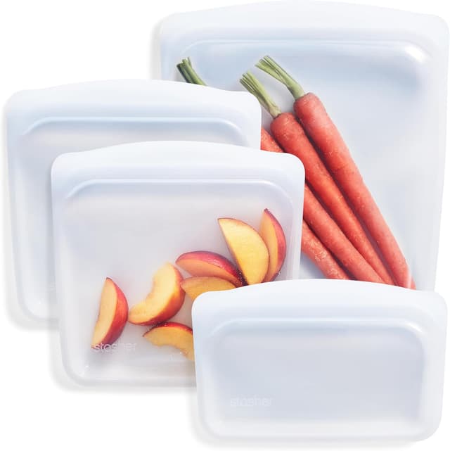 Stasher Reusable Silicone Bags Starter Set - Ranked #5 Food Storage Containers