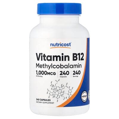 Nutricost, Vitamin B12, 1,000 mcg, 240 Capsules