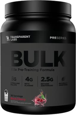Transparent Labs BULK Black Pre-Workout specs - Top 5 Pre-Workout Supplements