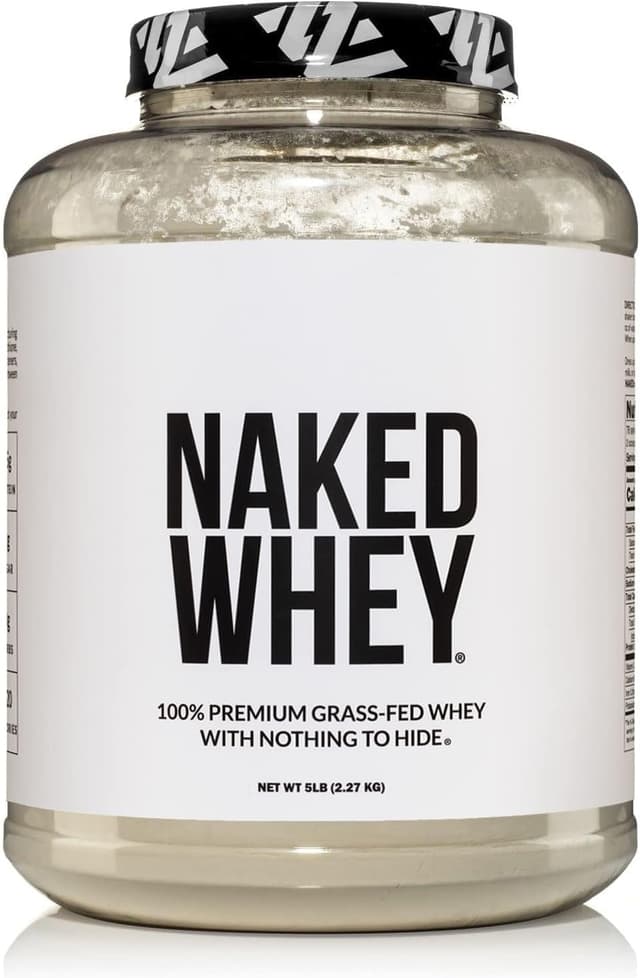 NAKED Whey 5LB 100% Grass Fed Unflavored - Ranked #1 Whey Protein Powders