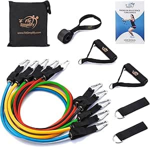 Fit Simplify Resistance Tube Bands 12-Piece Set - Ranked #2 Resistance Bands
