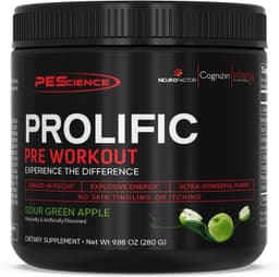 PEScience Prolific Pre-Workout specs - Top 5 Pre-Workout Supplements