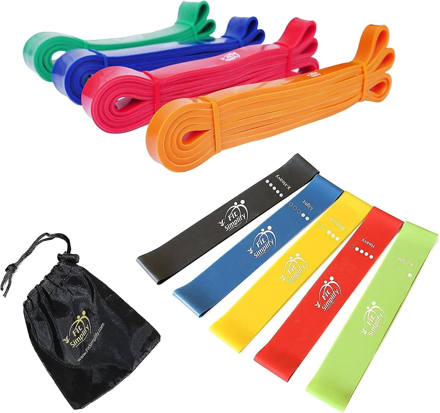 Fit Simplify Resistance Bands + Pull-Up Assist Bands Combo