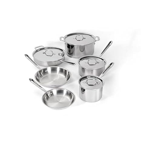 All-Clad D3 Stainless Steel 10-Piece Set - Ranked #1 Stainless Steel Cookware
