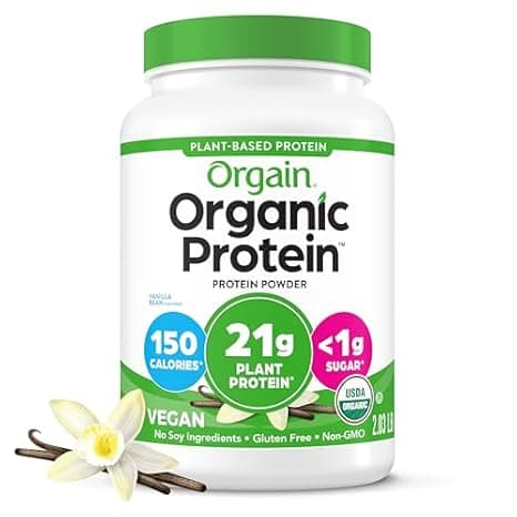 Orgain Organic Plant-Based Protein Powder - Ranked #3 Plant-Based Protein