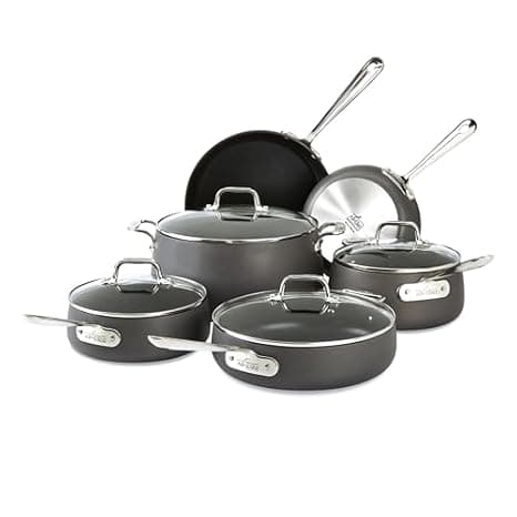 All-Clad HA1 Hard Anodized Nonstick Set - Ranked #1 Nonstick Cookware Sets